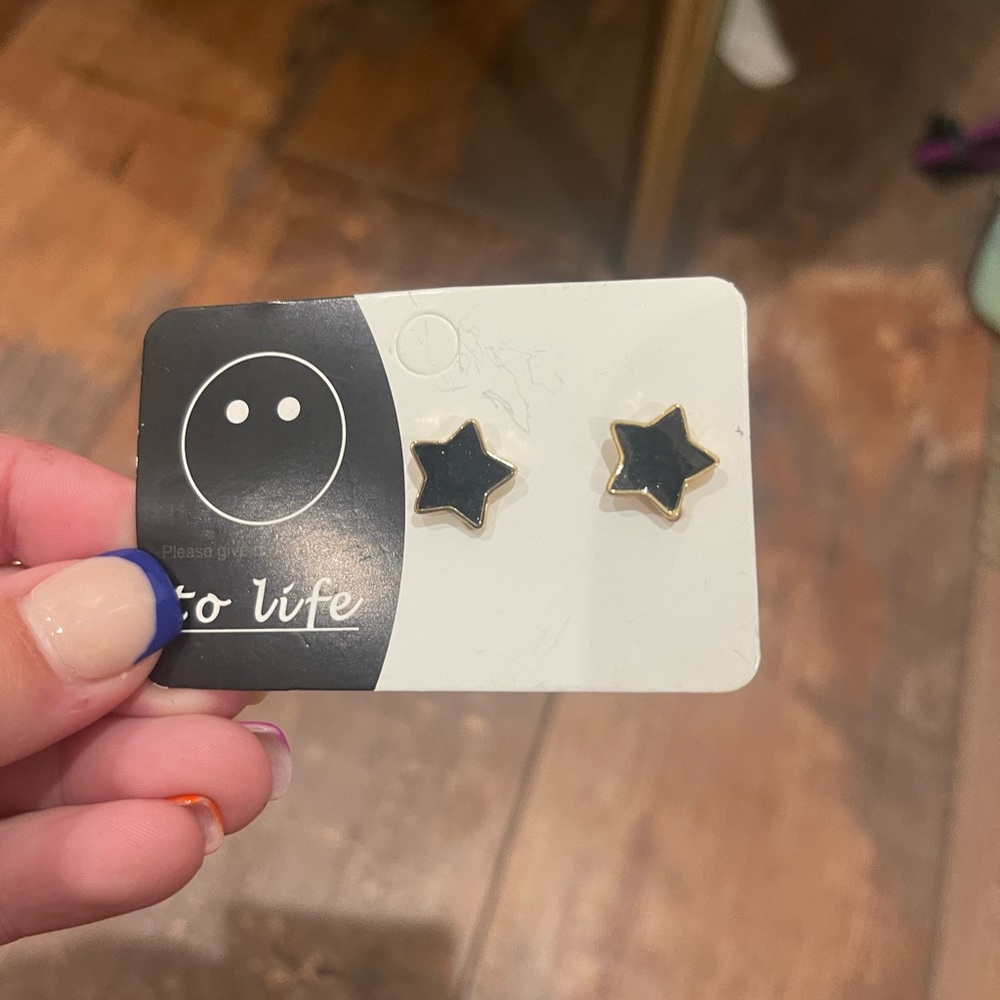 Black Star Earrings